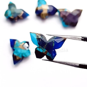 Lapis Blue Mohave Turquoise Butterfly Shape Gemstone, AAA Mohave Turquoise Butterfly Carving Beads, Loose Hand Carved Stone Fancy Shape 14mm