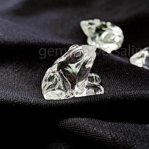 AAA Kristallkvarts Groda Berlock, Snidad Kristallgroda Smyckestillverkning, Handgjord Grodformad Snideri, Groda Berlock, Handsnidade Ädelstenspärlor 30 MM