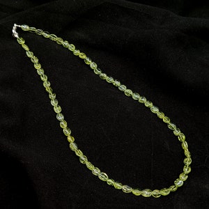 Natural Peridot Necklace, Gemstone Beaded Necklace, Smooth Oval Necklace, Handcrafted Necklace, Jewelry for Her, Beads Necklace For Women image 6