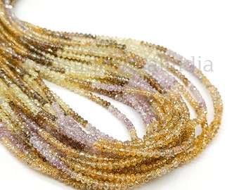 Natural Multi Color Diamond Faceted Rondelle Beads, Faceted Diamond Beads, Diamond Rondelle Beads for Jewelry Making, Shaded Diamond Beads