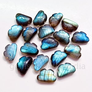 Blue Flash Labradorite Cloud Carved Briolettes, Natural Labradorite Smooth Cloud Shape Gemstone, Loose Hand Carved Bead, Jewelry Making 12MM