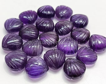 AAAA Amethyst Shell Shape Briolettes, Purple Amethyst Shell Shape Gemstone Beads, Hand Carved Beads, Shell Beads, Amethyst Beads, 12MM, SALE