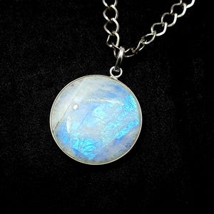 925 Sterling Silver Natural Rainbow Moonstone Pendant, Rainbow Moonstone Necklace, Moonstone Pendant, Moonstone Necklace, Gift for Her, SALE