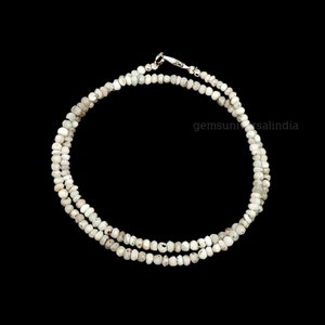 Dainty Opal Beaded Necklace, Natural Opal Faceted Rondelle Beads, Opal Gemstone Necklace, Opal Choker for Women, Opal Beads Necklace Gift
