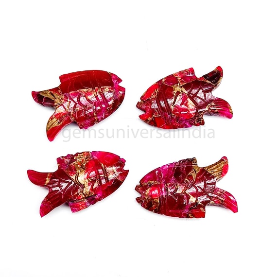 Pink Copper Turquoise Fish Carving Pendant Charm Hand Carved Turquoise Fish Bead 25mm Turquoise Jewelry Pink Copper Turquoise Gemstone