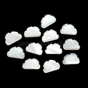 Large White Moonstone Cloud Carved Briolettes, Natural Moonstone Smooth Cloud Shape Gemstone, Hand Carved Bead Carving Charms Jewelry 18mm