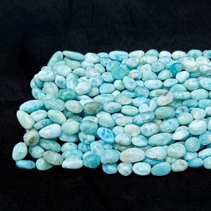 AAA Larimar Smooth Nugget Beads  Dominican Larimar Nugget Beads for Jewelry  Larimar Gemstone Beads  Natural Larimar Tumbled Beads 16&quot;, SALE