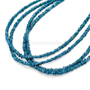 Unique RARE Rough Blue Diamond Beads, 2.5-3.5mm Raw Blue Diamond Chip Rondelle Beads, Blue Diamond Raw Uncut Beads, Rough Diamonds Beads 16″