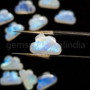 Flashy Rainbow Moonstone Cloud Shape Gemstone, Faceted Hand Carved ...