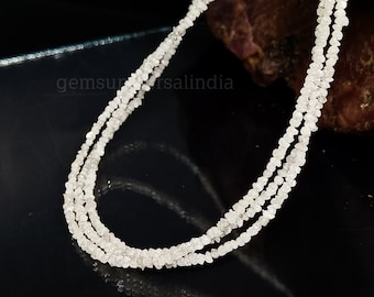 Genuine White Diamond Uncut Beads, Natural White Diamond Beads, Rough Diamond Bead 2mm Raw Diamond Beads for Jewelry, AAA Diamond Nugget 16"