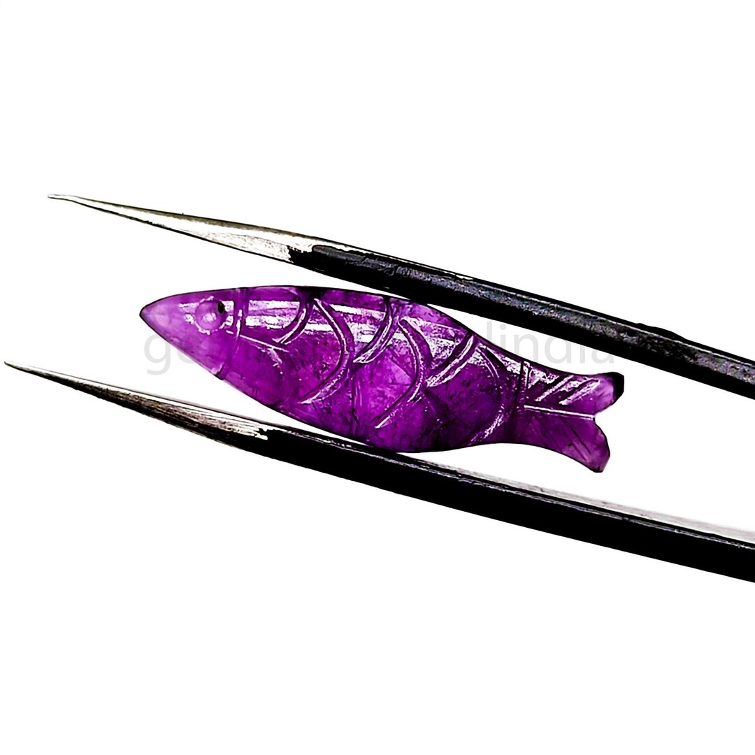 Natural Purple Amethyst Fish Carved Gemstone, Handmade Fish Shape ...