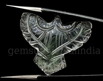 Piedra preciosa de águila tallada en cuarzo cristal natural Escultura de águila de cuarzo cristal tallado a mano Piedra preciosa de pájaro tallada en 30 mm Dije de joyería con talla de águila