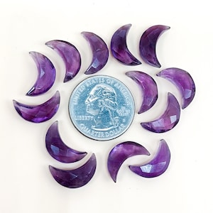 AAA+ Amethyst Moon Shape Briolettes, Purple Amethyst Faceted Gemstone, Amethyst Hand Carved Beads, Amethyst Crescent Moon Beads For Jewelry