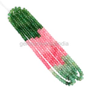 Elegant Pink & Green Quartz Smooth Rondelle Beads, 8mm Multi Color Gemstone Beads for Jewelry Making, Natural Quartz Rondelle Beads 16&quot; Sale