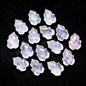 Natural Rose Quartz Carved Leaf Shape Gemstone, Faceted Crystal Leaf Carving Gemstone, Leaf Shape Beads, Carved Leaf Beads For Jewelry 13MM