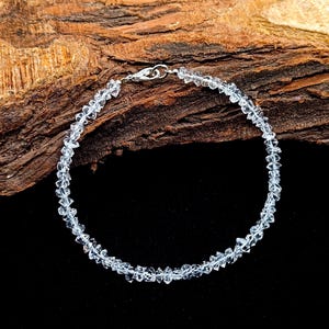 Natural Herkimer Diamond Bracelet, Natural Rough Diamond Beads Bracelet, Raw Diamond Bracelet, Herkimer Bracelet, Handmade Gift for Her SALE