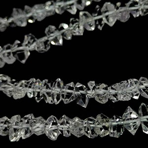 AAA Herkimer Diamond Quartz Beads, Natural Herkimer Diamond Beads, Diamond Beads, Wholesale Herkimer Diamonds Beads for Jewelry Making 16&quot;