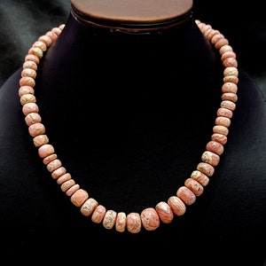 Beautiful Rhodochrosite Necklace, Rhodochrosite Rondelle Jewelry, Gemstone Beaded Necklace, Handmade Choker Necklace, Jewelry For Women