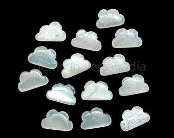 Flitsende witte maansteen wolkvorm edelsteen, gladde handgesneden edelsteen, gesneden edelsteen wolkkralen, gesneden kristallen wolkbedels 12 mm
