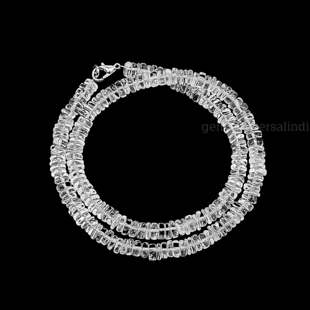 AAA Crystal Quartz Beaded Necklace, 5.56mm Crystal Quartz Clear Smooth