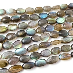 Flashy Labradorite Smooth Oval Beads, Natural Labradorite Beads, Labradorite Oval Shape Beads, Labradorite Gemstone Beads for Jewelry, 16&quot;