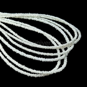 NEW Rough White Diamond Beads, 3-3.5mm Raw Diamond Chip Rondelle Beads, AAA White Diamond Raw Uncut Beads, Rough Diamonds Beads Strand 16″