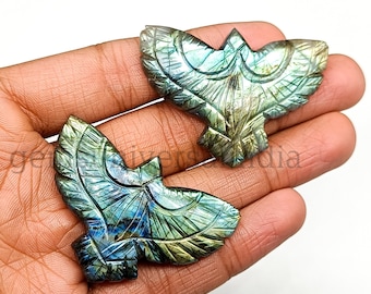 Labradorite Eagle Carving Gemstone, Natural Labradorite Eagle Shape Gemstone, Carved Gemstone Eagle, Pendant Stone, Jewellery Making 52x38MM