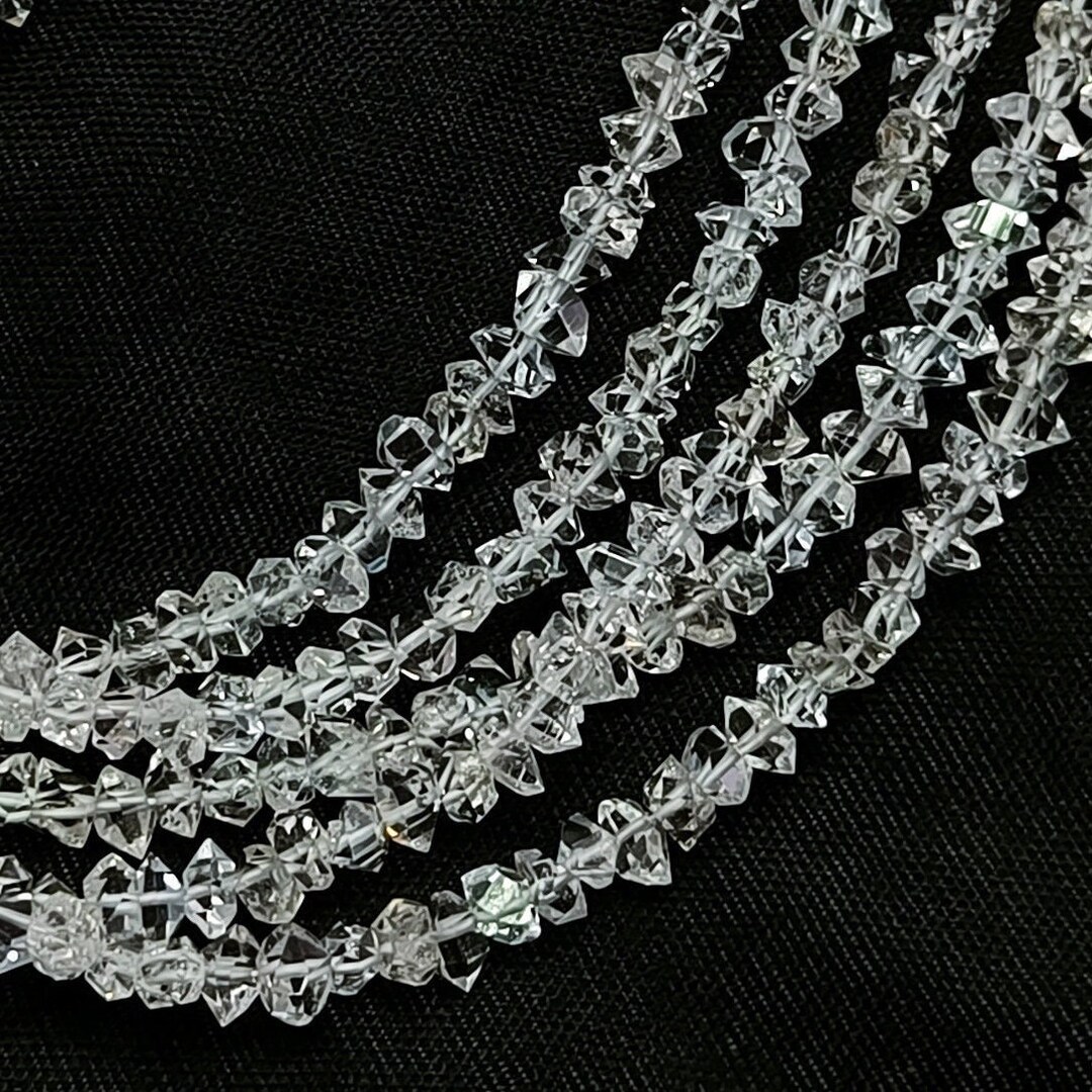 AAA Clear White Herkimer Diamond Quartz Nugget Beads, Natural Herkimer