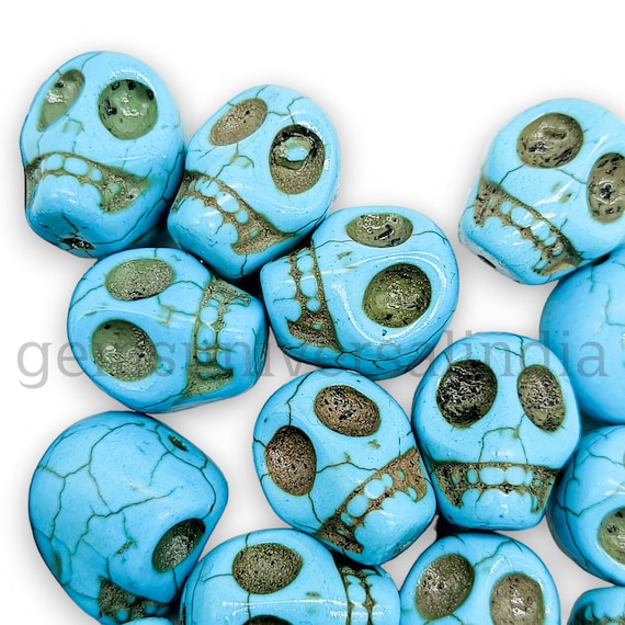 Carved Turquoise Skull Beads Howlite Turquoise Skull Shape Gemstone Hand Carving Turquoise Beads Jewelry Drilled Skull Shaped Beads 18MM Etsy