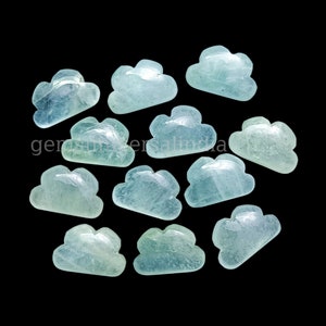 Natural Aquamarine Cloud Carved Briolettes, AAA Quality Aquamarine Smooth Cloud Shape Gemstone, Loose Hand Carved Bead, Jewelry Making, 12MM