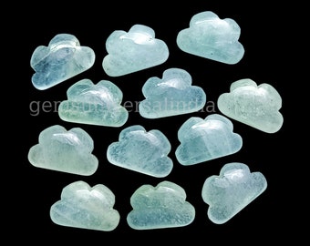 Natural Aquamarine Cloud Carved Briolettes, AAA Quality Aquamarine Smooth Cloud Shape Gemstone, Loose Hand Carved Bead, Jewelry Making, 12MM