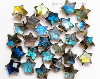 Flashy Labradorite Star shape Gemstone, Faceted Hand Carved Star Beads for Jewelry 8MM Natural Labradorite Star Briolettes Healing Crystals