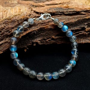 Flashy Labradorite Round Beads Bracelet, Labradorite Beaded Bracelet, Handmade Gemstone Bracelet, Labradorite Bracelet, Dainty Gift for Her