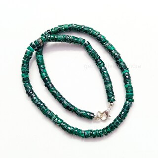 Bracciale Heishi In Pietra Naturale Malachite, SIXTY STONES, Gioiello Artigianale Unisex