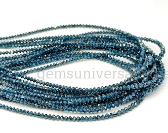 Natürliche blaue Diamant facettierte Rondelle Perlen, facettierte Diamant Perlen, Diamant Rondelle Perlen für die Schmuckherstellung, AAA Blue Diamonds Rondelle