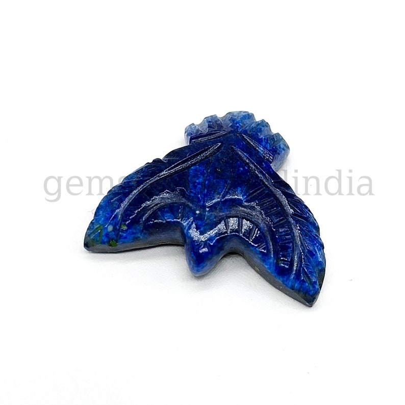 Lapis Lazuli Eagle Carving Gemstone, Natural Lapis Lazuli Eagle Shape Gemstone, Loose Hand Carved Gemstone Eagle, Bird Carved Pendant 25MM image 2
