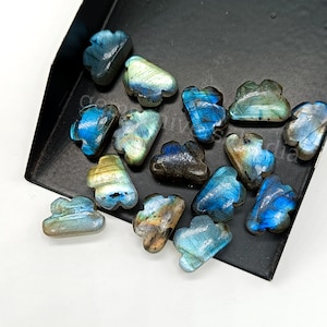 Flashy Labradorite Cloud Shape Briolettes, Natural Labradorite Smooth Cloud Shape Gemstone, Loose Hand Carved Beads, Jewelry Making Beads