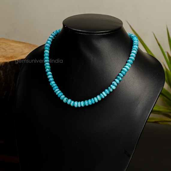 オパールビーズネックレス ベストセラーのブルーオパールビーズネックレス、オパールスムース