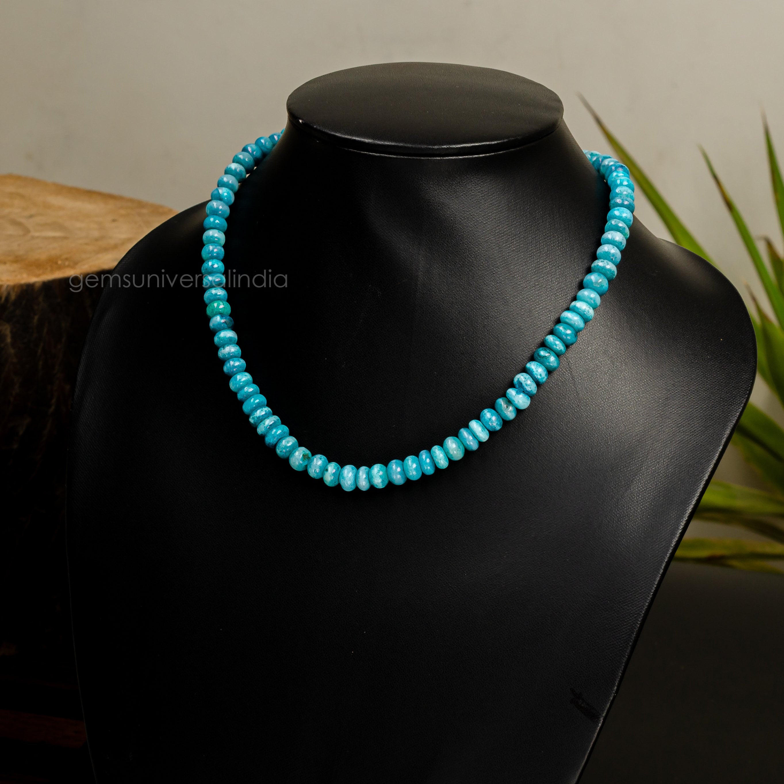 ベストセラーのブルーオパールビーズネックレス、オパールスムース