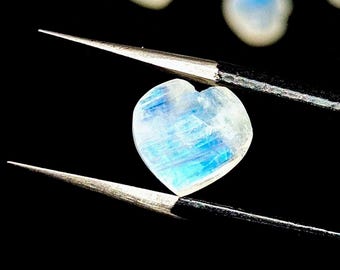 Flashy Rainbow Moonstone Heart shaped Gemstone, Faceted Hand Carved Heart Beads, Carving Gemstone Beads for Jewelry, Healing Crystal Hearts