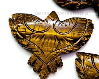 Dazzling Tiger Eye Eagle Carving, Hand Carved Eagle Shape Gemstone, Eagle Sculpture 40MM, Bird Carved Gemstone For Jewelry, Crystal Carvings