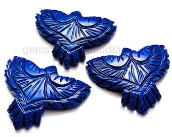 Natural Lapis Lazuli Eagle Beads, Hand Carved Eagle Shape Stone, Healing Crystal Carving, Eagle Sculpture 40MM, Carved Gemstone For Jewelry