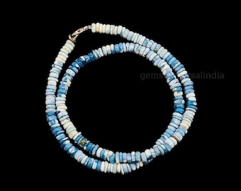 Peruvian Opal Beaded Necklace, Opal Heishi Beads Necklace, Blue Opal Beads Necklace, Blue Opal Gemstone Necklace, Wedding Gift Opal Jewelry