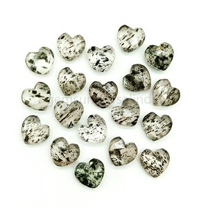 RARE Garden Agate Heart Carved Briolettes, Natural Garden Agate Faceted Heart Shape Gemstone Beads, Loose Hand Carved Gemstone Charms 10mm