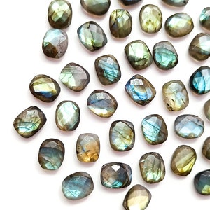 AAA Labradorite Elongated Cushion Shape Beads, Labradorite Oval Beads, Cushion Beads for Jewelry, Jewelry Making Stone, Labradorite Jewelry