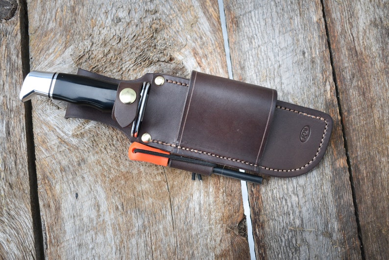 Bushcraft Knife Sheath Leather Knife Sheath Horizontal Carry Etsy