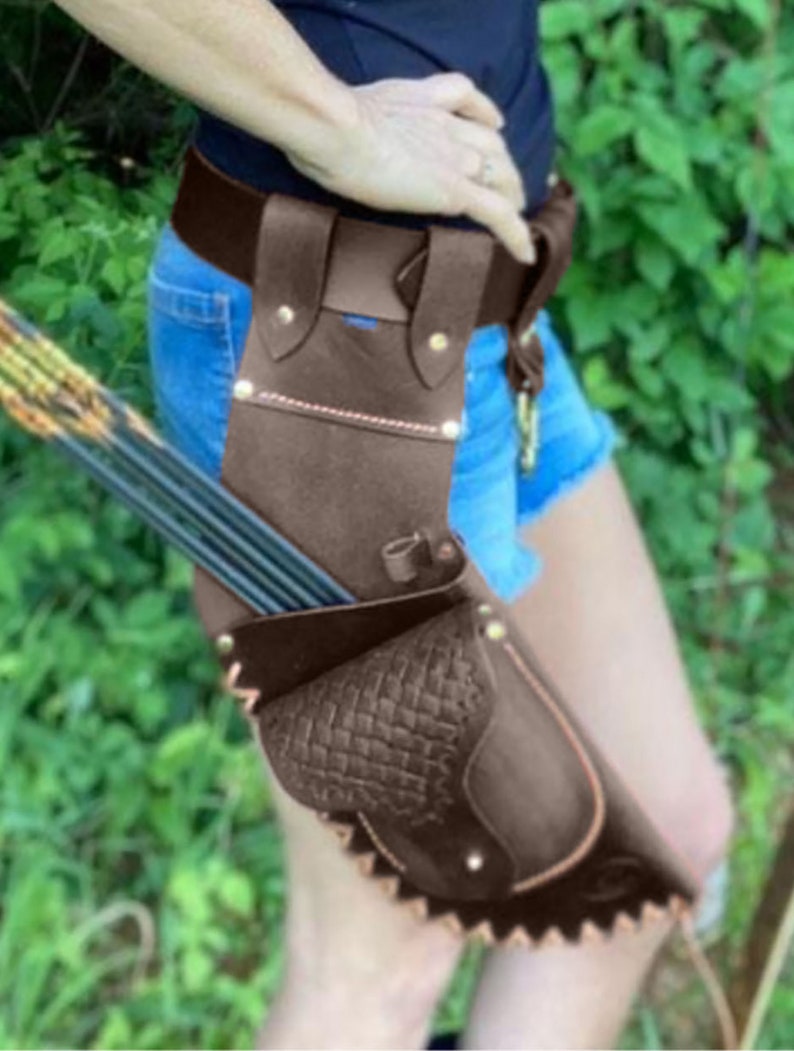 Leather Archery HIP Quiver/armguard Combo Archery Belt Quiver Etsy