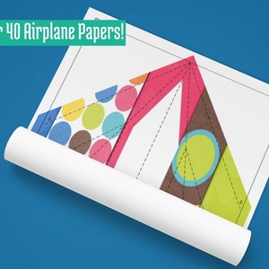 Paper Airplane Kit: 40+ Papers,  Paper Plane Instructions, Origami Plane Pattern, Print Paper Airplane for Party Favors, Kids crafts!