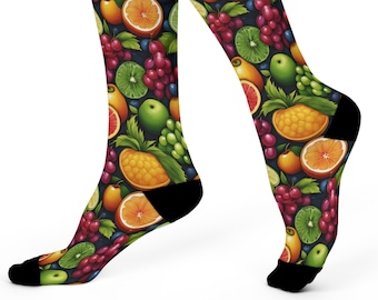 Fruit Socks!  Yep, fresh fruits in these cute novelty socks. Premium padded, comfy fun, and colorful unisex novelty gifts