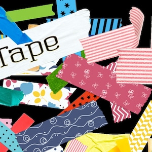 Washi Tape Stickers, PLUS duct tape, masking tape, electrical, and scotch tape - 178  Bundle! Digital transparent PNG stickers